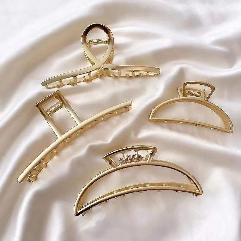 Wholesale Metal Hair Claw European and American Large Metal Hair Claw Clips Fashion Luxury Gold Large Hair Claws for Women