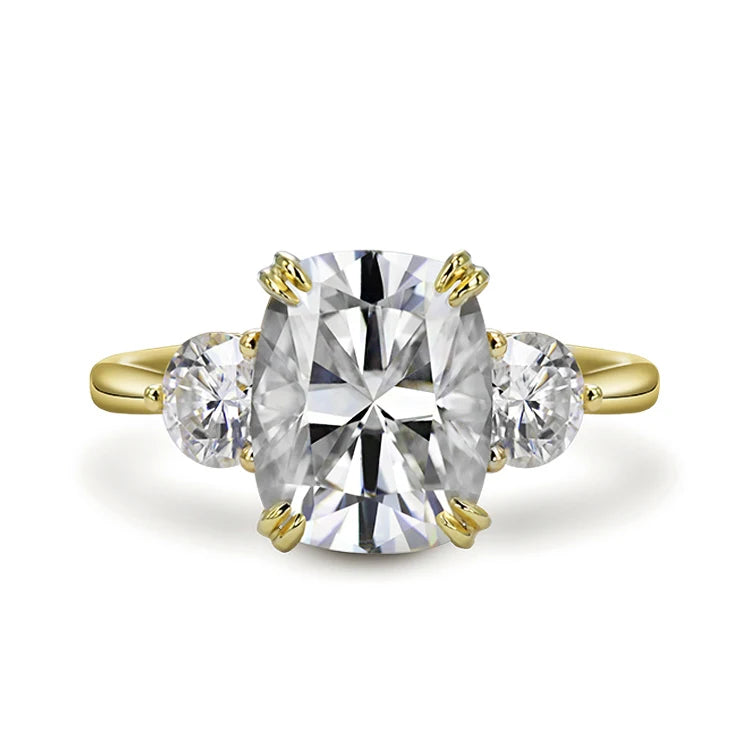 14k Gold Jewelry Customized D Color VVS 8*9mm 3 Carat Cushion Shape Moissanite Ring for Moissanite Jewelry MegaBDM