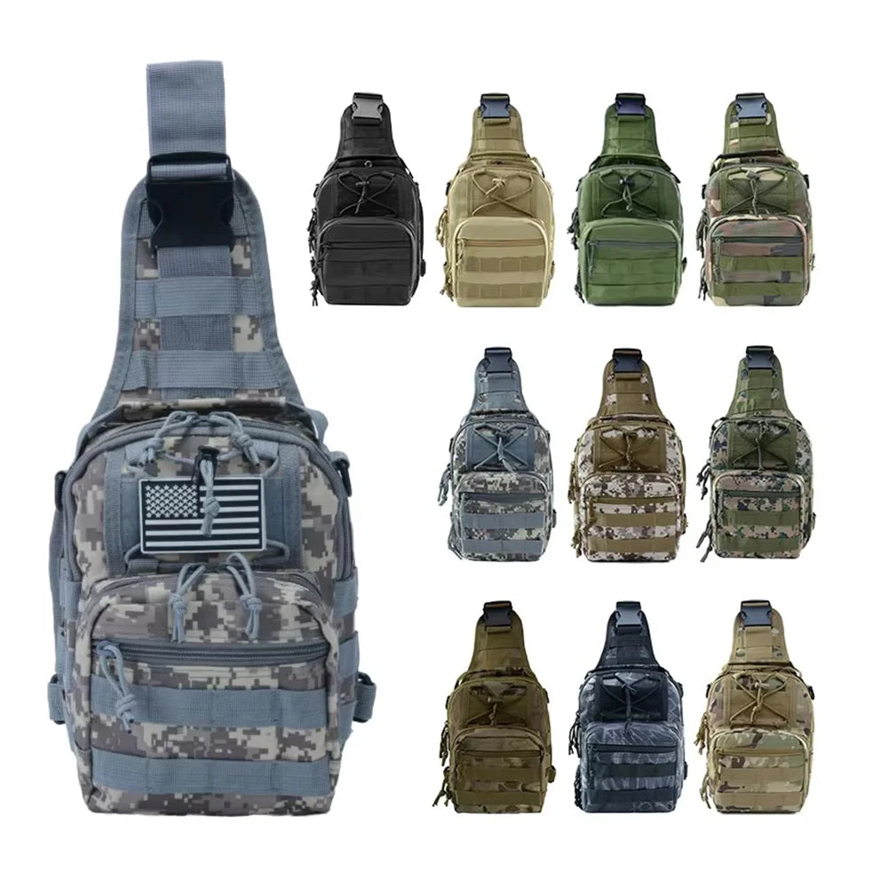 Tactical Shoulder Sling Bag Small Outdoor Chest Pack Backpack for Men Traveling Trekking Camping Sling Backpack