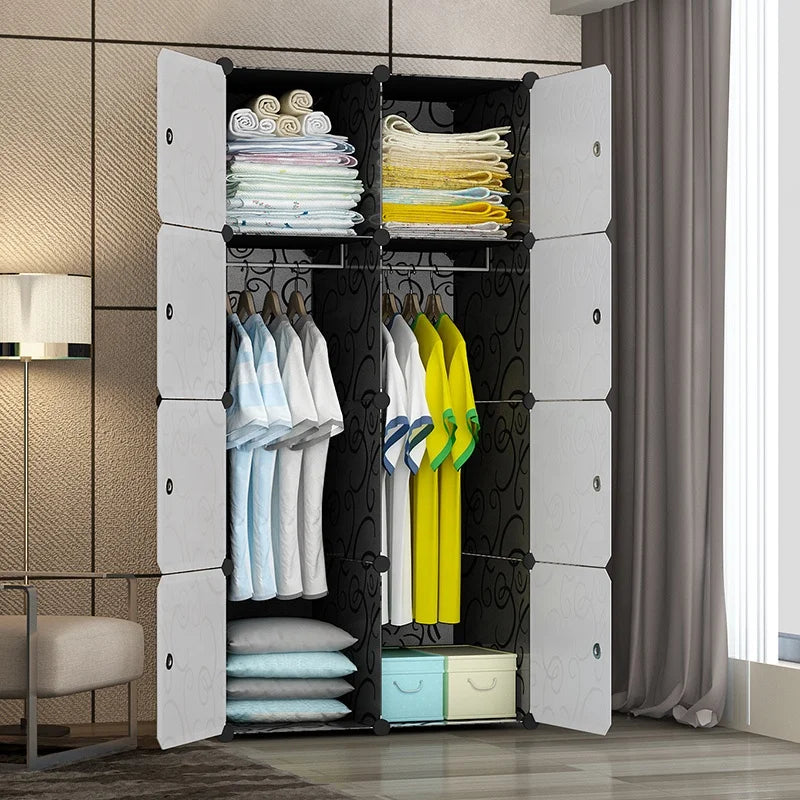 Modern Design Adult DIY Foldable Plastic Wardrobe Storage for Bedroom Home with Lockable Feature Living Room Workshop