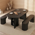 Nordic Minimalist Retractable Dining Table Set for Kitchen Living Room Bar Saves Space and Is Invisible