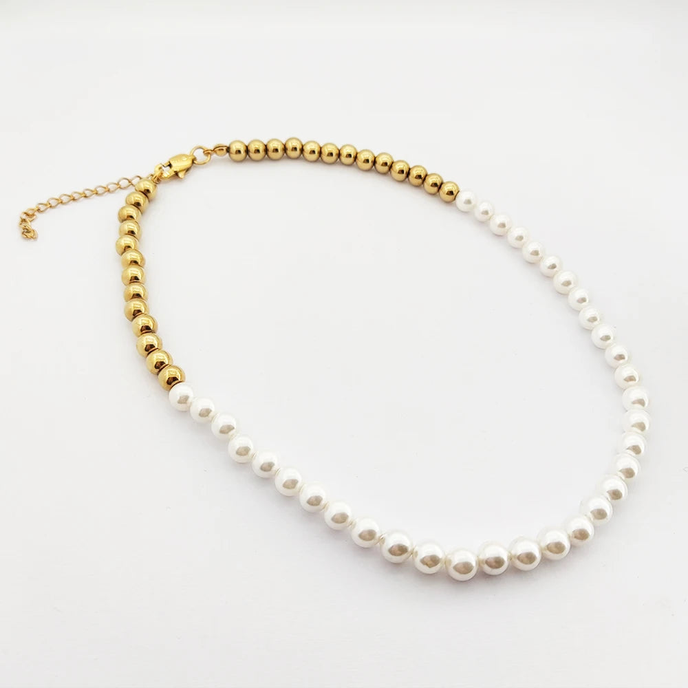 Pearl Necklace Men Jewelry  Long Gold Beads Necklace Designs Pearl Necklace Men
