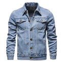 Men's Denim Jean Jacket Casual Outwear Autumn Button up Coat Oversize Denim Jacket for Male
