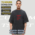 260g Streetwear 100% Cotton Heavy Weight Baggy Tops Vintage Acid Wash Batik Tee Plus Size Short Sleeve T-shirt for Men Women Y2k