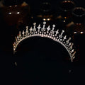 Vintage Leaves Design Wedding Hair Accessories Women's Cubic Zircon Princess Crown Tiara for Parties & Weddings