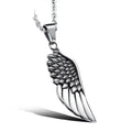 New Product Fashion Angel Wing Pendant Men's Stainless Steel Feather Necklace Jewelry Accessories