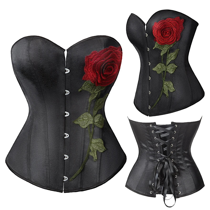 Women's Retro Shapewear Top Push up Waist Trainer Corset for Valentine's Day