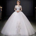 2024 Cheap Plus Size Wedding Dresses With Lace Applique Ivory Off Shoulder Beaded Crystals Tulle African Country Wedding Gown