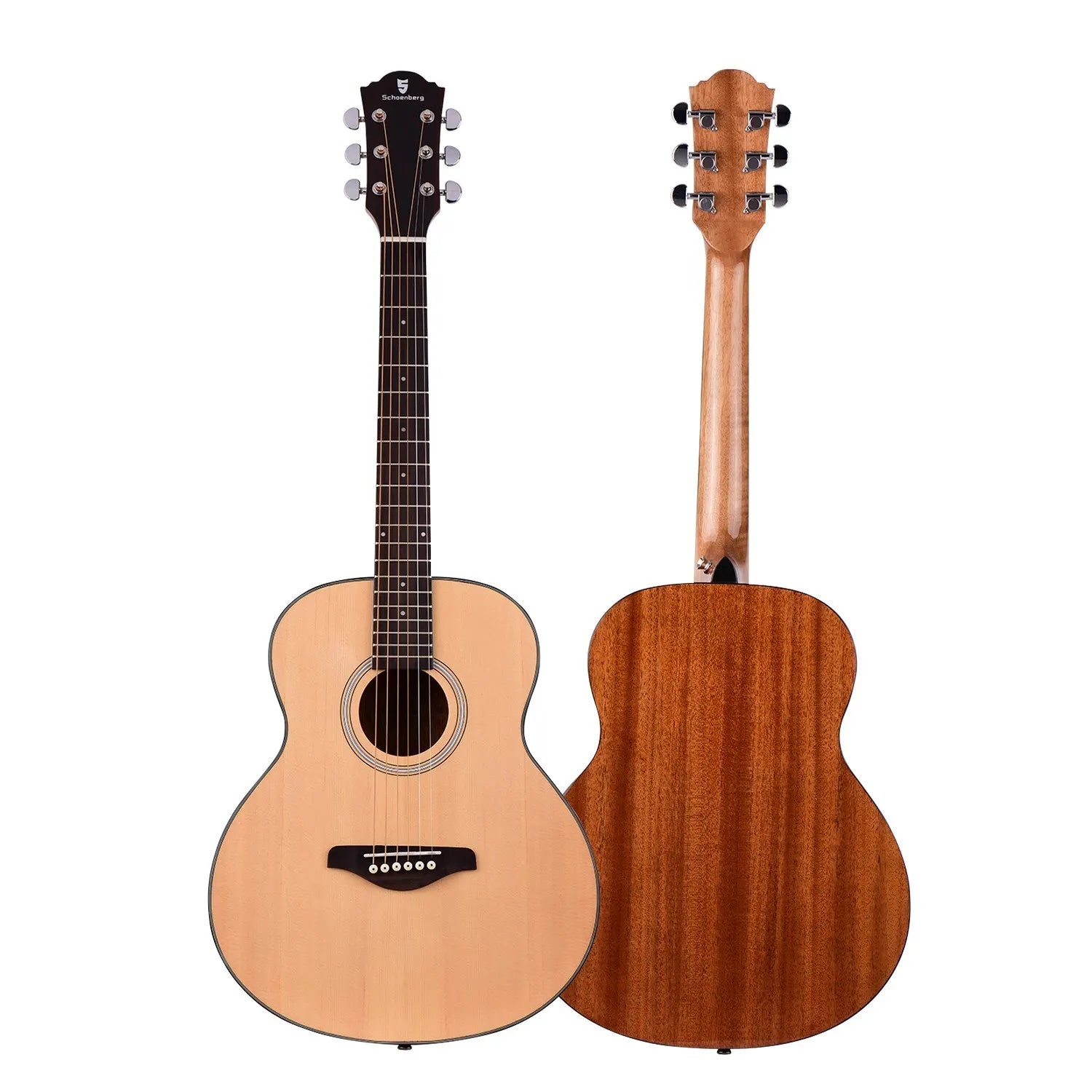 Acoustic Guitar 36 Inch Spruce Wood Top Panel Mahogany Wood Back Side Panel with Gig Bag Strap Spare Strings Capo Picks Guitars