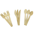 Biodegradable Disposable Eco-Friendly Mini Modern Bamboo Fork Spoon Knife Cutlery Set for Party