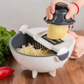 Multifunction Vegetable Cutter with Drain Basket Magic Rotate Vegetable Cutter Portable Slicer Chopper