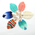 New Handcrafted Braided Feather Tassels Macrame Keychain with Alloy for Backpack Handbag Wallet Decor 13cm*6cm for Women