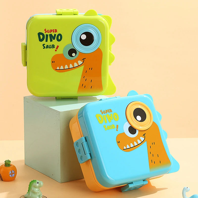 Cartoon Fruit Snack Portable Lunch Box Food Storage Container 3 Compartment Bento Box for Kids