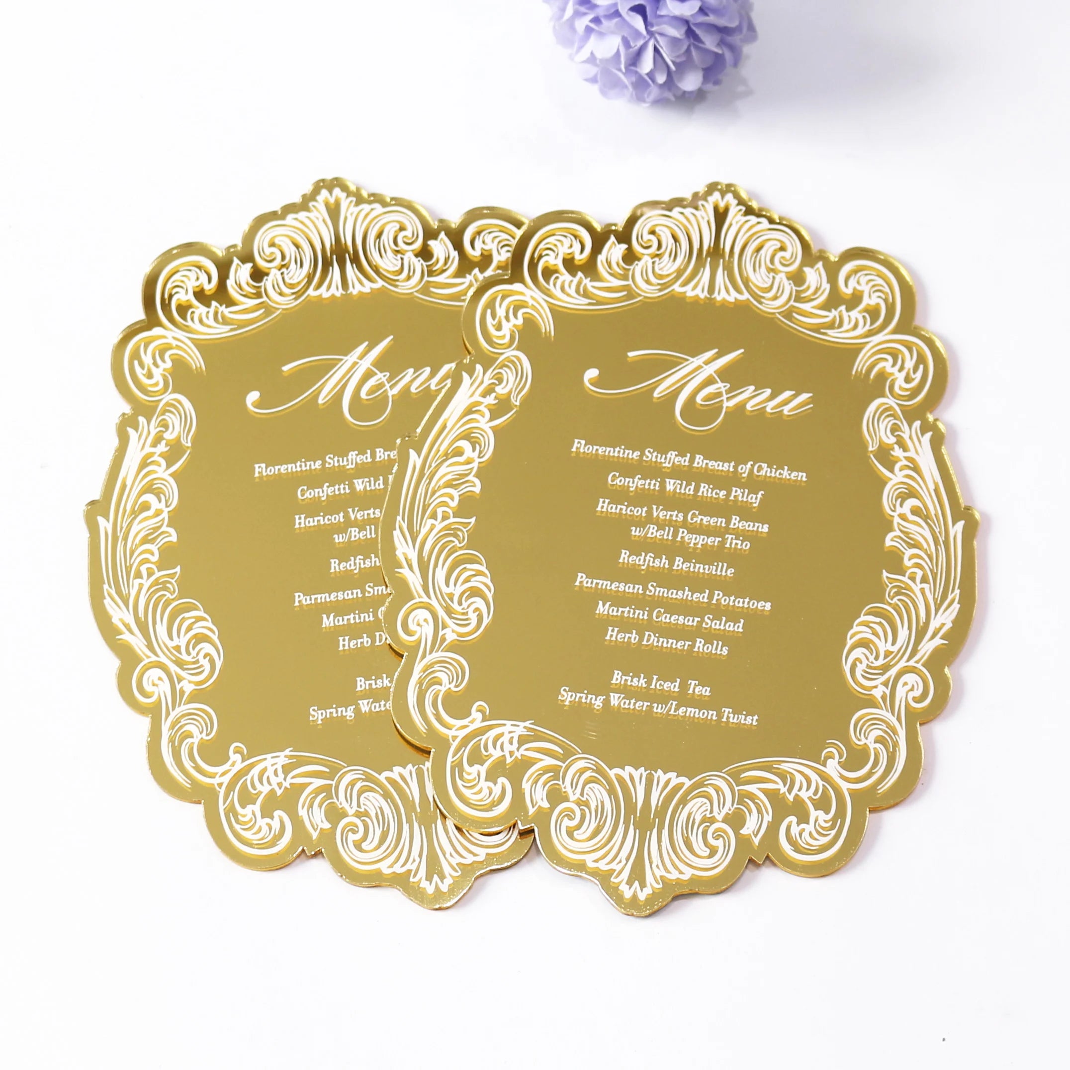 5x7'' Gold Mirror Acrylic Menu Table Number Wedding Decoration Table Signage