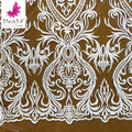 HY1434 High Density Net Embroidery White Tulle Lace Fabric for Bridal Wedding Dress