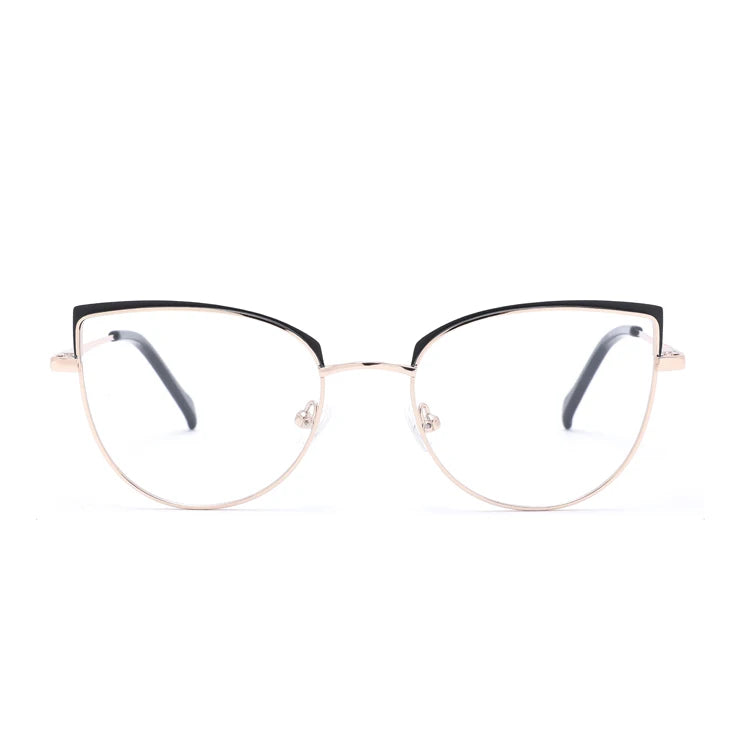 2020 New High Quality Double Colors Women Round Metal Optical Frames Stainless Steel Glasses OEM Brand Wholesale