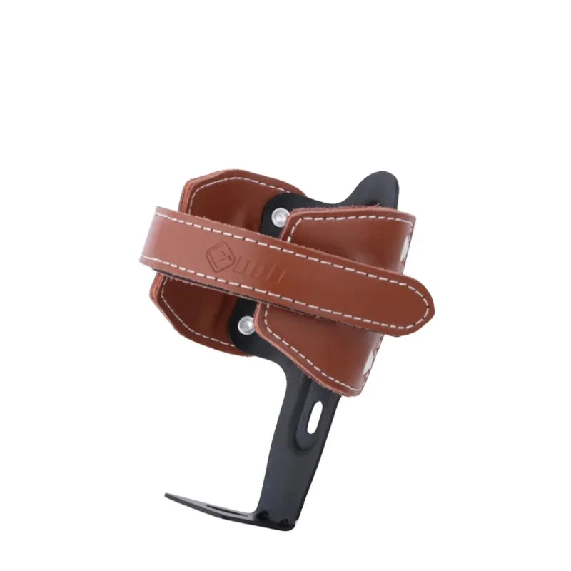 Adjustable Water Bottle Holder Genuine Leather Bottle Cage Adjustable MTB Bicycle Water Bottle Mount Road Bike Cycling Kettle Ho