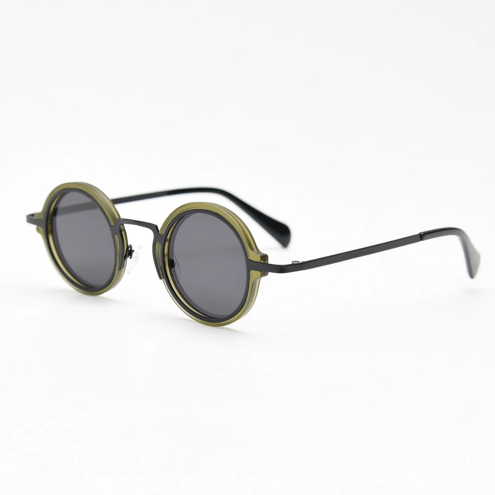 STORY W243 Retro Polarized Round Sunglasses Men Women 2022 Brand Designer Vintage Bronze Tone Frame Steam Punk Sun Glasses UV400