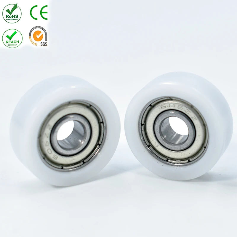 Low Rolling Resistance BS69620-6 Chain Sliding Rail Plastic Roller Bearing 6x20x6mm