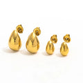 JOOLIM  High End 18K Gold Plated Cute Dainty Hollow Waterdrop Stud Earring Stainless Steel Earring