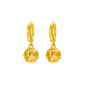 Hot 24K Gold Plated Hollow Ball Hoop Drop Earrings Vintage Jewelry