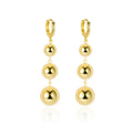 Fashion 925 Sterling Silver Gold Plating Three Round Ball Drop Earring for Women Wholesale