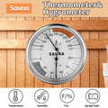 Sauna Thermometer Hygrometer Wall Mount Analog Dial Battery-Free Humidity Temp Gauge for Spa Room