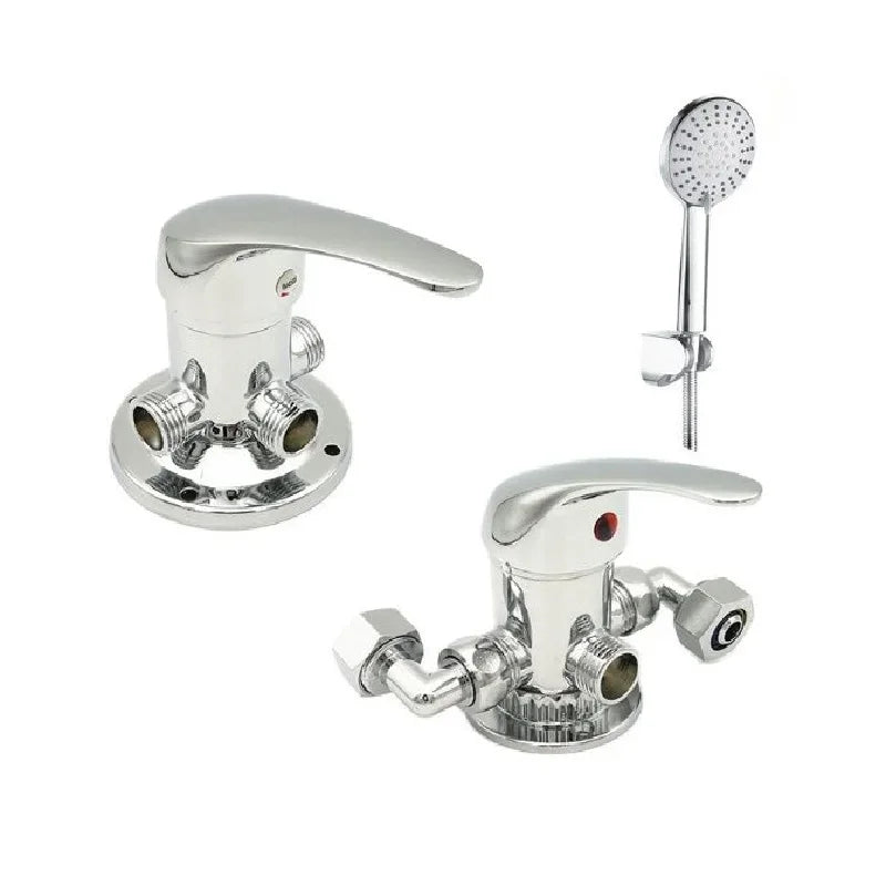 Hot & Cold Three-way Mixing Valve Copper Alloy Shower Faucet Solar Water Heater Valve Switch Bathroom Shower Set Accessories