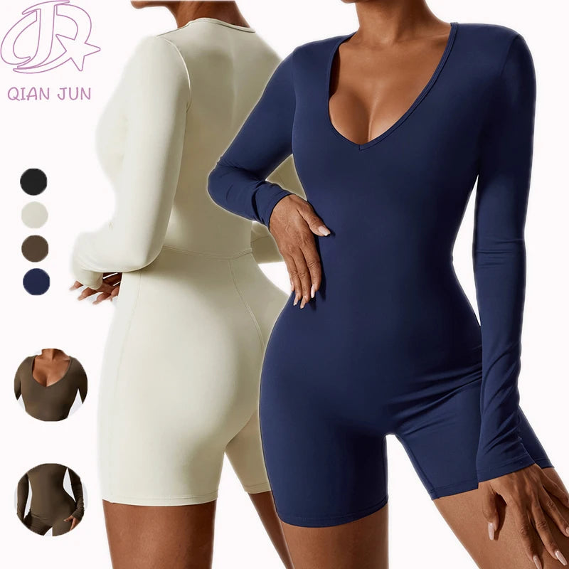 Hot Selling Women's Yoga Jumpsuit Solid Plus Size Breathable One Piece Seamless Gym Fitness Active Wear