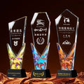 New Design Rainbow butterfly Crystal Glass Awards Plaque Trophy MH-NJ0350
