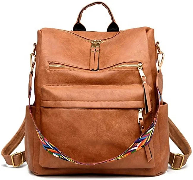 Hot-selling Multi-function Popular Wholesale Retro Style Backpack Woman PU Bags