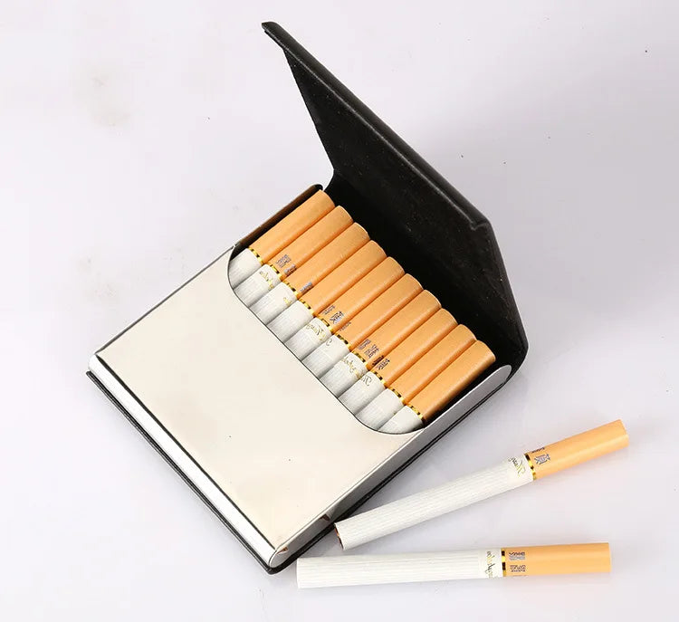 Wholesale Yamo Automatic Pop-up Stainless Steel Minimalist Square Durable Big Capacity Multi-color Cigarette Case Lighter