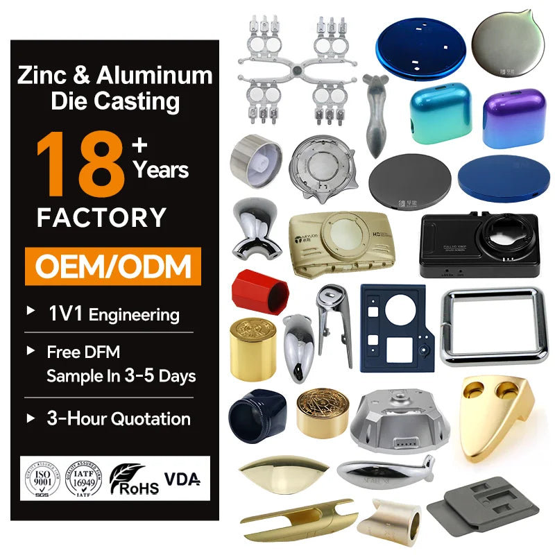 Zamak Zinc Alloy Die Casting Services for 3C Electronic Enclosure / Razor Shell/Handle/Lighter Case/ Camera/ Bracket