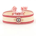 Ethnic Jewelry Turkey Alloy Lucky Eye Diamond Webbing Tassel Woven Friendship Bracelet for Women