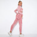 Ladies Casual Yoga Suit Skinny Long Sleeve Active Wear Set With logo
