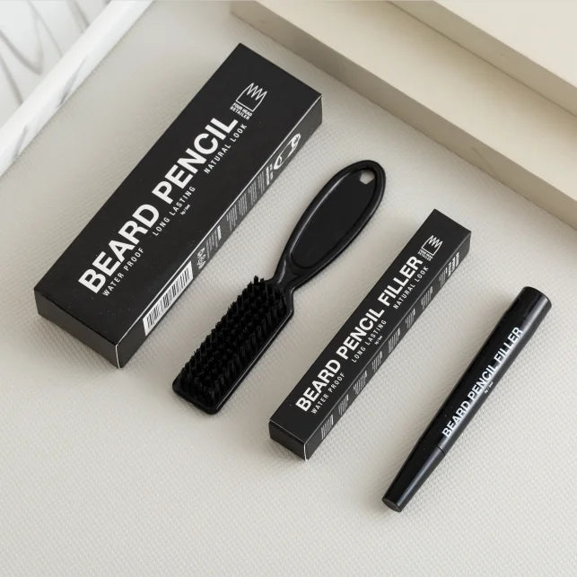 Low MOQ Water Proof 4-tip Beard Pencil Filler Long Lasting Coverage Natural Finish Beard Filling Pen the Original Beard Pen
