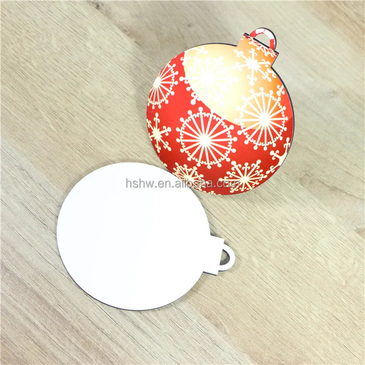 MDFSUB Stocked 3mm Christmas Balls Shape Hanging Ornament Double-sided MDF Blanks Sublimation Christmas Ornaments
