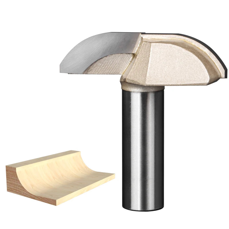 HUHAO 1/2" Shank Trimmer Molding Router Bits Cove Woodworking Endmill Tools for Hard Wood MDF Classic Plunge Bit