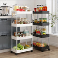 Hot Sale Multipurpose Bathroom Trolley Storage Shelves Rotatable Crack Shelf Kitchen Storage Trolley Rack With Wheels