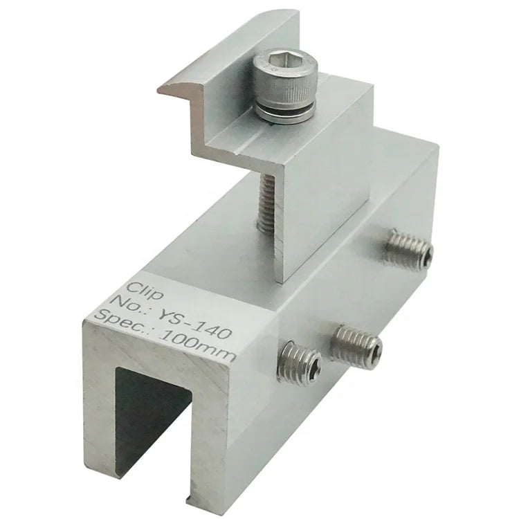 Aluminum 6005-T5 Yuens OEM Solar Metal Mounting Inter Clamp Clip Lock Metal Sheet Roof Clamp for Trapezoidal Metal Standing Seam