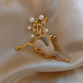 Jachon Flower Pearl Brooch Suit Anti-glare Buckle Korean Fashion Pin