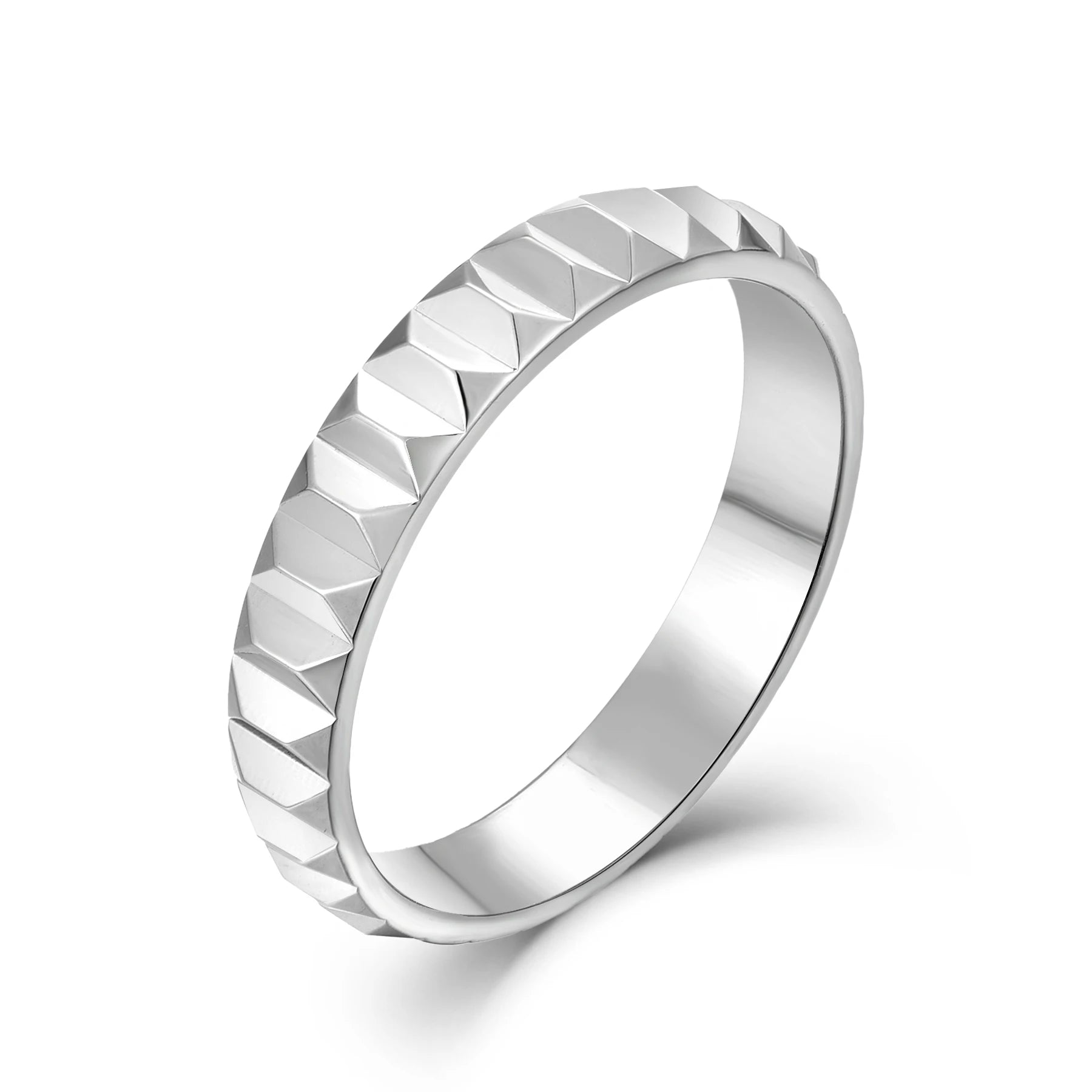 LULUFOCUS Fine Jewelry 925 Sterling Silver Light Gold Square Cut Side High Polished Circle Segment Ring