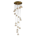Modern Nordic Style Long Revolving Chandelier Hollow Crystal Light Luxury for Staircase Restaurant Villa Duplex Building
