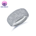 Fashion Selling Hiphop Luxury 925 Sterling Silver Unisex 3A Cubic Zirconia Diamond Wedding Engagement Ring