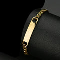 Hot Trendy Bar Engrave Name Chain Simple Stainless Steel Couple Lover Bracelet Men Bracelet