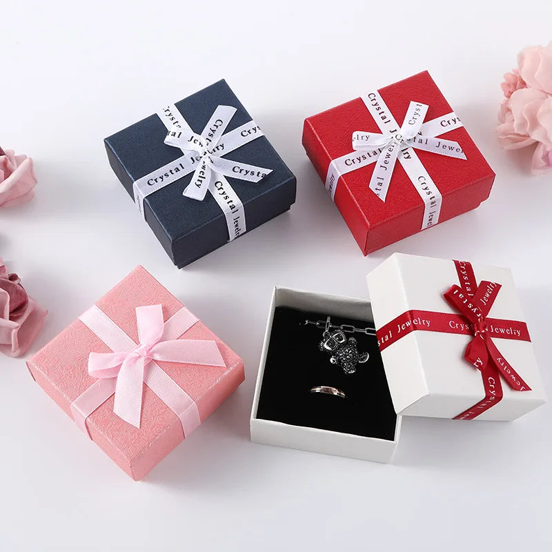 Luxury Heaven and Earth Cover Ring Earrings Bracelet Watch Pendant Necklace Jewelry Gift Paper Box With Ribbon Bow Tie