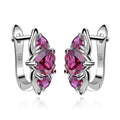 A409 Trendy and Classic Design Heart Cut 7x7mm Rhodolite Garnet 925 Sterling Silver Statement Jewelry Wholesale Earrings