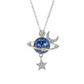 Women's Crystal Rhinestone Moon Star Necklace Personalized Message Card Perfect Gift for Weddings Parties Anniversaries