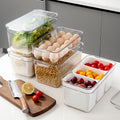 2025 Hot Sale Modern Rectangle Plastic PET Egg Storage Box for Refrigerator with Freshness Preservation
