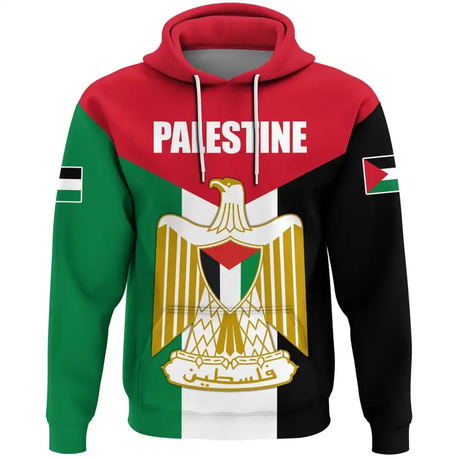 Fitspi Palestine Flag Print 3d Hoodie Sweatshirt Palestine Keep Peace Men's Casual Pullover Streetwear Oversized